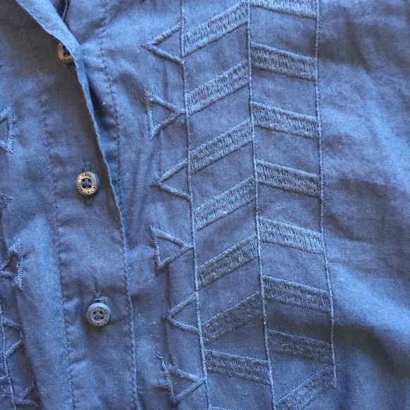 CALVIN KLEIN JEANS Navy Button Down Knit Blouse PM - Picture 5 of 9